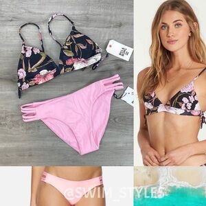 ☀️HURLEY☀️ BILLABONG ☀️SWEET TIDE FIXED TRI MAX MOD SURF BOTTON BIKINI